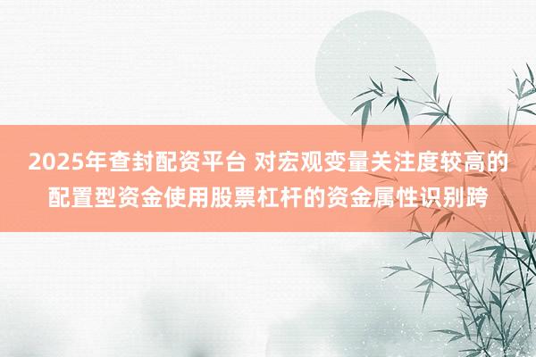 2025年查封配资平台 对宏观变量关注度较高的配置型资金使用股票杠杆的资金属性识别跨